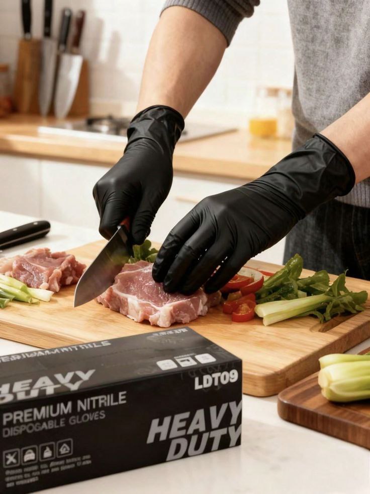  gants noire vinyl/nitril 